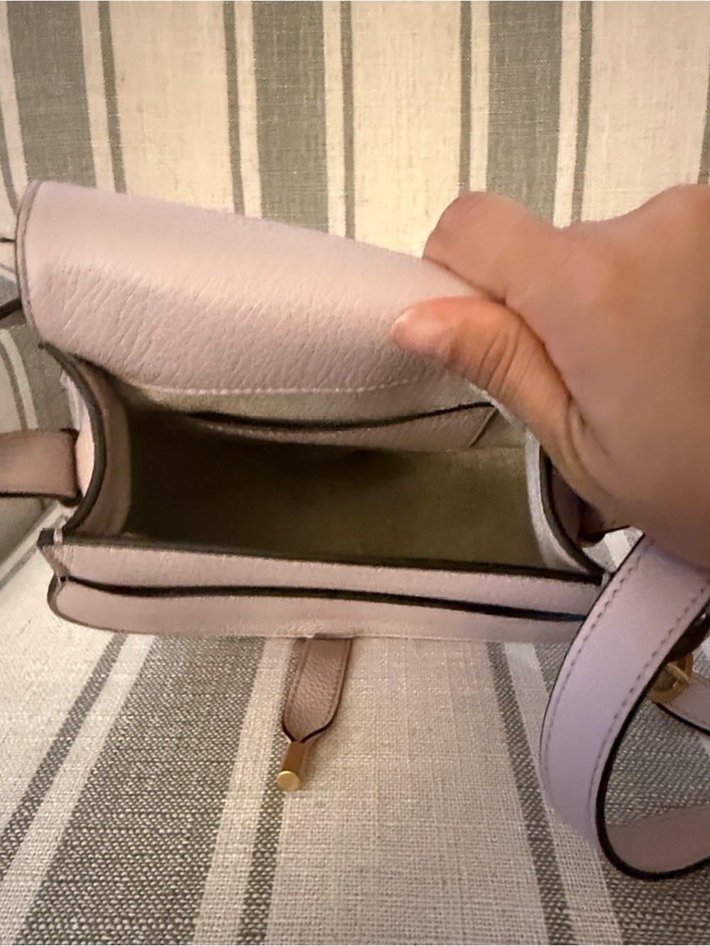 Chloe  Misty Lavender Leather Saddle Crossbody Bag - Picture 7 of 10